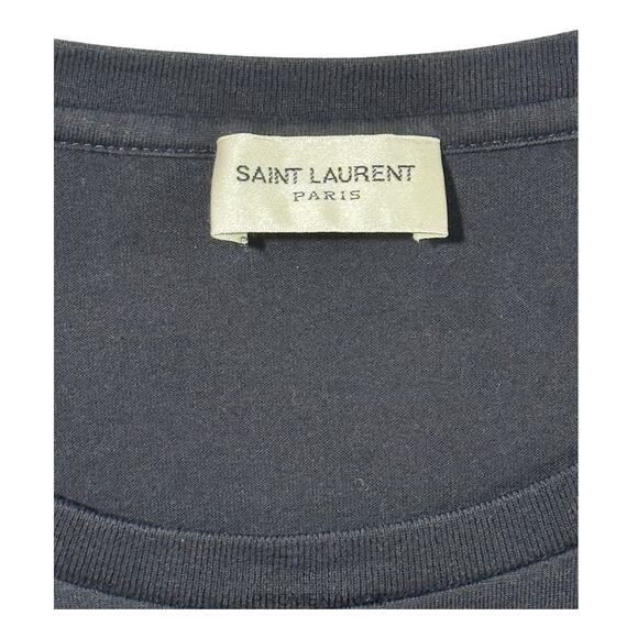 🔴 Saint Laurent Paris SLP Logo T Shirt - Black L - Picture 7 of 11